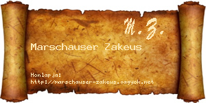 Marschauser Zakeus névjegykártya